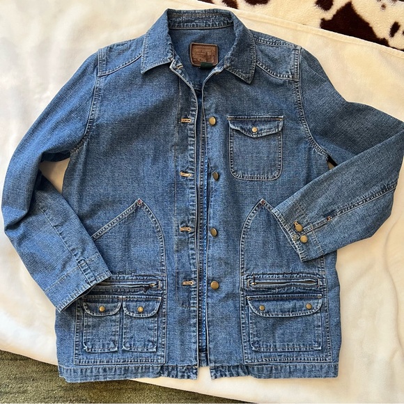 Ralph Lauren jeans utility barn denim artists jacket coat lovely shape! M - Picture 10 of 14